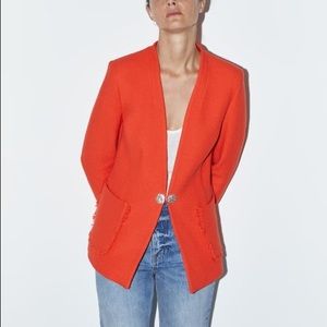 208. vibrant orange Zara blazer